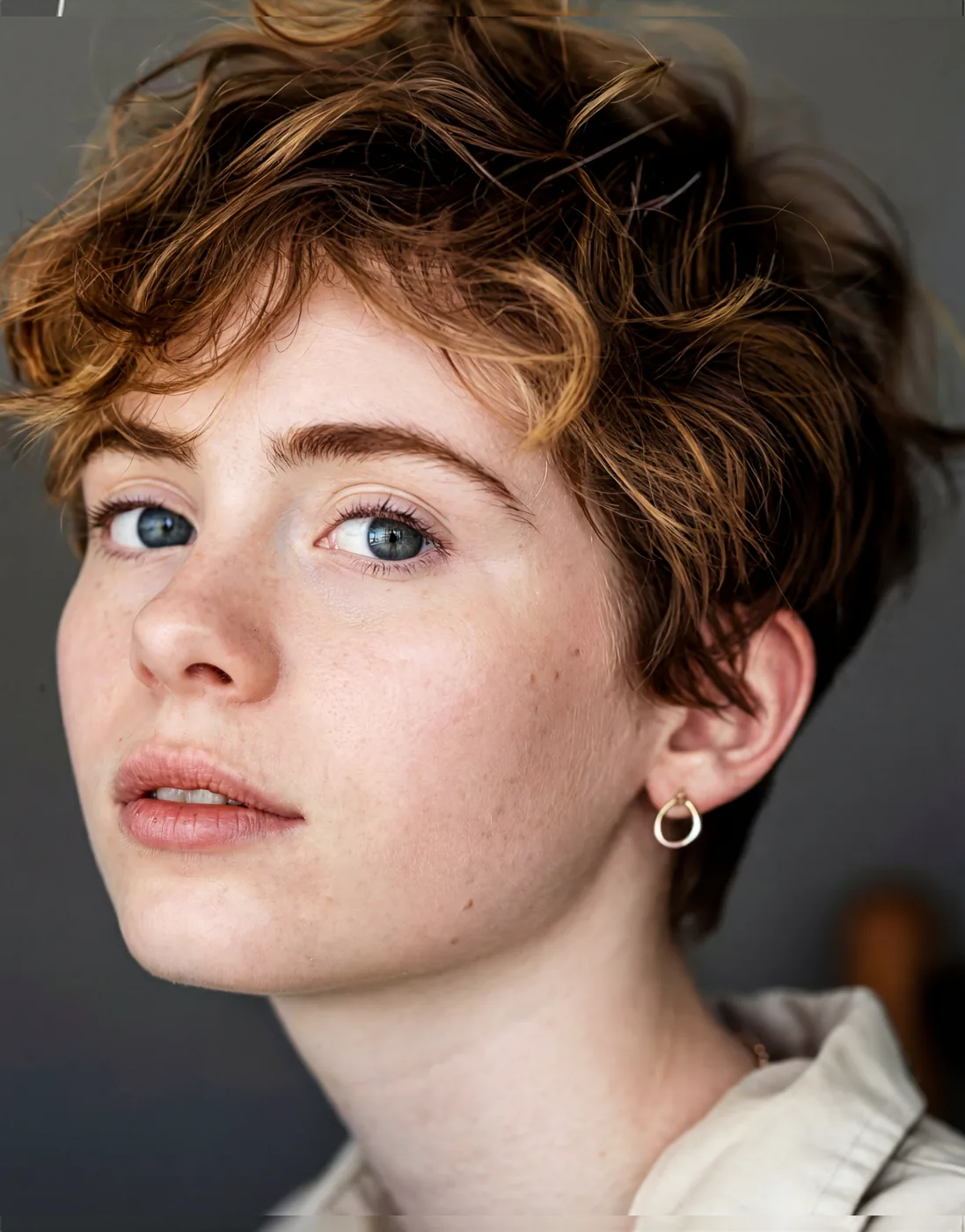 Portrait skin retouch keeping natural texture — after